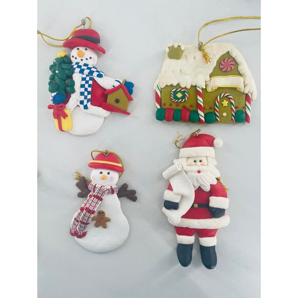 Set of 9 clay Christmas Ornaments - Picture 2 of 6